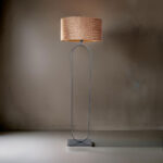 Zwarte vloerlamp Verona met ovale krokodillenprint kap – Bronze on gold 50 cm - Afbeelding 2