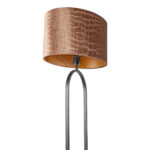 Zwarte vloerlamp Verona met ovale krokodillenprint kap – Bronze on gold 50 cm - Afbeelding 10