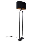 Zwarte vloerlamp Verona met ovale velours kap – Black on gold 50 cm - Afbeelding 5