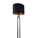 Zwarte vloerlamp Verona met ovale velours kap – Black on gold 50 cm - Afbeelding 6