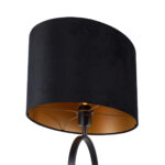 Zwarte vloerlamp Verona met ovale velours kap – Black on gold 50 cm - Afbeelding 8