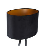 Zwarte vloerlamp Verona met ovale velours kap – Black on gold 50 cm - Afbeelding 9