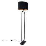 Zwarte vloerlamp Verona met ovale velours kap – Black on gold 50 cm - Afbeelding 11