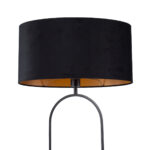 Zwarte vloerlamp Verona met ovale velours kap – Black on gold 50 cm - Afbeelding 13
