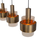 Brons kleurige 4 lichts eettafellamp Marrone | balk 107 cm | brons met amber glas - Afbeelding 13