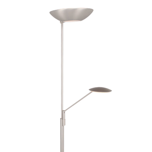Dimbare led uplighter Bilbao met leeslamp | mat nikkel / staal - Afbeelding 20
