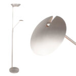 Dimbare led uplighter Bilbao met leeslamp | mat nikkel / staal - Afbeelding 14