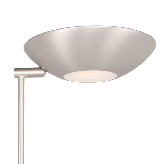 Dimbare led uplighter Bilbao met leeslamp | mat nikkel / staal - Afbeelding 11