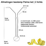 Dubbel verstelbare leeslamp Palma 2 lichts mat nikkel | kleur instelbaar 2200 / 3350 Kelvin - Afbeelding 3