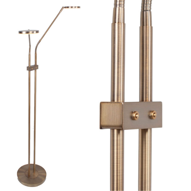 Dubbele bronzen leeslamp led Palma | kleur instelbaar 2200 / 3350 Kelvin - Afbeelding 8