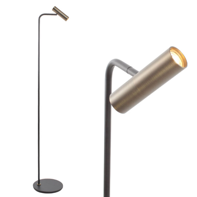 Leeslamp zwart/brons 1 lichts | GU10 | verstelbaar - Afbeelding 1