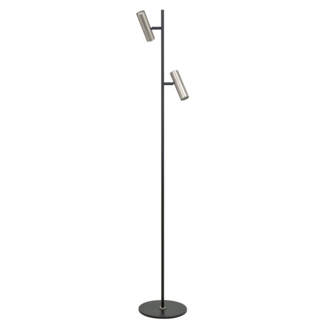 Leeslamp zwart/staal 2 lichts | GU10 | verstelbaar - Afbeelding 1