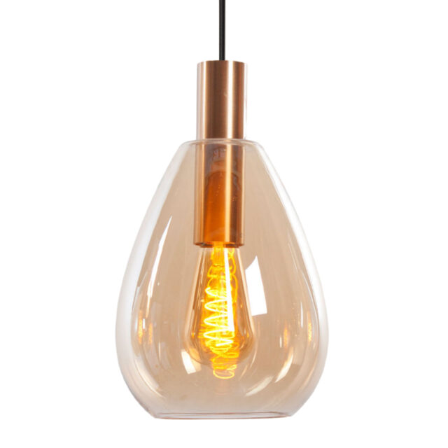 Ovale eettafellamp Dorato | 8 lichts | 6 glazen amber / 2 kokers GU10 - Afbeelding 4