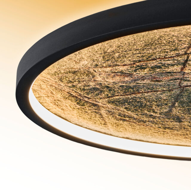 Plafondlamp natuursteen groen | leisteen Ø 32 cm - Afbeelding 5