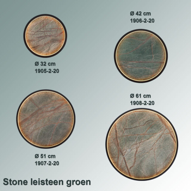 Plafondlamp natuursteen groen | leisteen Ø 32 cm - Afbeelding 18