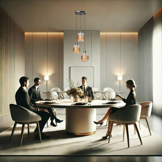 Stijlvolle 3 lichts eettafellamp Chiasso getrapt | zwart / goud met amber glas - Afbeelding 2