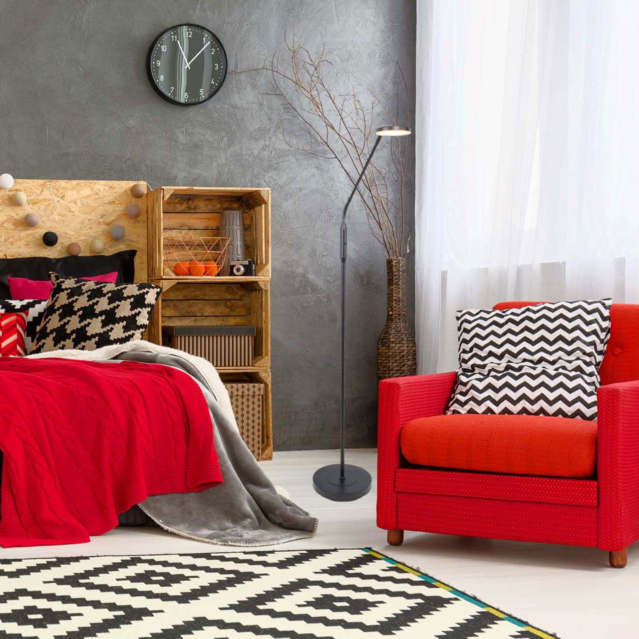 4001.01-leeslamp-palma-zwart-1-lichts-19 Verstelbare leeslamp Palma zwart | kleur instelbaar 2200 / 3350 Kelvin - Afbeelding 2