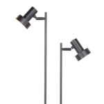 Dubbele zwarte staande lamp Lunata - Verstelbare vloerlamp zwart | GU10 - Afbeelding 5