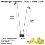 Dubbele zwarte staande lamp Lunata - Verstelbare vloerlamp zwart | GU10 - Afbeelding 3