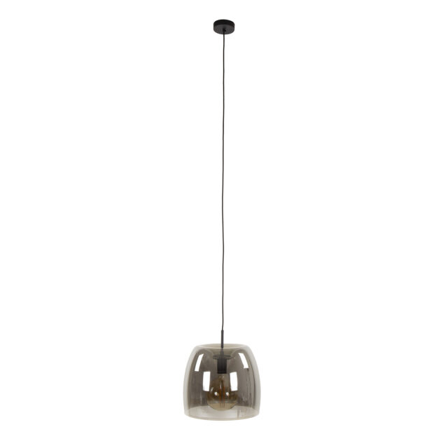 Moderne glazen hanglamp met industriële touch | 1 lichts Drift | smoke / grijs - Afbeelding 3