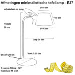 Verstelbare minimalistische brons / bruine bureaulamp | E27 fitting - Afbeelding 3