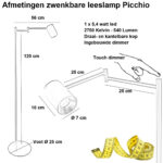 Verstelbare zandkleurige leeslamp met zwenkarm | Picchio - led - Afbeelding 3