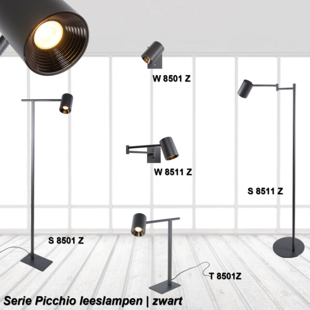 Zwarte Verstelbare Tafellamp Picchio Led 2