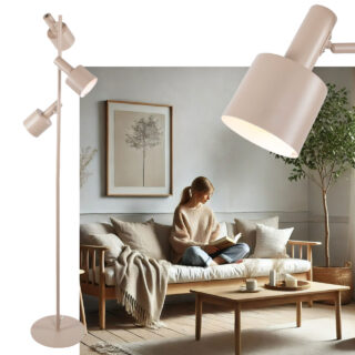 Scandinavische 3 Lichts Vloerlamp Sledge Zand Beige Kleur 3 X E27 2