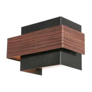 Wandlamp Muro Groot Houtkleur Zwart Up Down Light 8