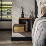 Nachtkastje Mango Hout Set 2 Brass Massief Mango Zandkleur 6