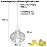 Hanglamp Aglio Draadlamp O 38 Cm Zandkleur 18