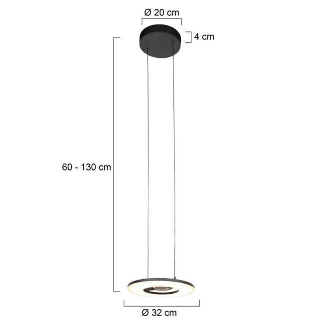 Hanglamp Soleil Matzwart Richtbare Ledmodule 40 W Dimbaar Katrolsysteem 10
