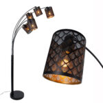 Moderne 5 Lichts Vloerlamp Laser Zwart Goud 7