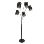 Moderne 5 Lichts Vloerlamp Laser Zwart Goud 9