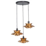 Moderne Hanglamp Muschio Drielichts Getrapt Zwart Goud Brons 3