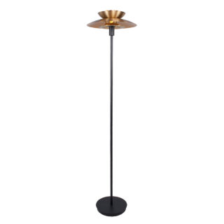 Retro Vloerlamp Muschio 1 Lichtpunt Zwart Goud Brons 11