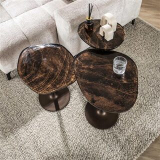 Bijzettafel Eclips 60 Cm Koper Antiek Glas 5