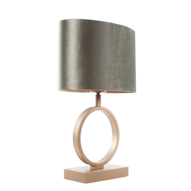 Brons Kleurige Tafellamp Sienna Klein Velvet Kap Olijf Groen Goud 25 Cm 11
