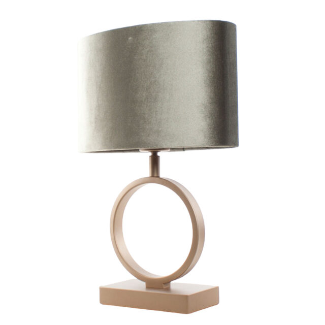 Brons Kleurige Tafellamp Sienna Klein Velvet Kap Olijf Groen Goud 25 Cm 4