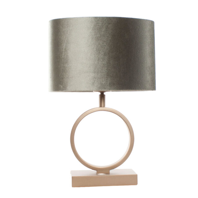 Brons Kleurige Tafellamp Sienna Klein Velvet Kap Olijf Groen Goud 25 Cm 5