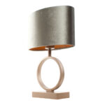 Brons Kleurige Tafellamp Sienna Klein Velvet Kap Olijf Groen Goud 25 Cm 7