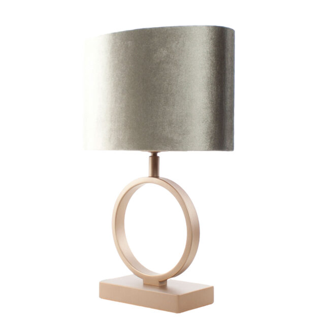 Brons Kleurige Tafellamp Sienna Klein Velvet Kap Olijf Groen Goud 25 Cm 8