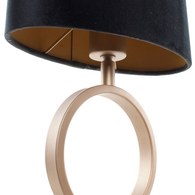 Bronzen Tafellamp Sienna Klein Ovale Velvet Kap Zwart Goud 25 Cm 5