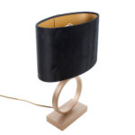 Bronzen Tafellamp Sienna Klein Ovale Velvet Kap Zwart Goud 25 Cm 6