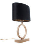 Bronzen Tafellamp Sienna Klein Ovale Velvet Kap Zwart Goud 25 Cm 7