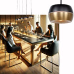 Hanglamp Nova 5 Lichts Recht Zwart Goud 5
