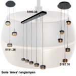 Hanglamp Nova 5 Lichts Rond Zwart Goud