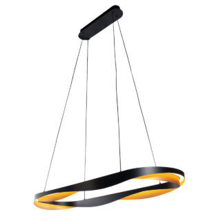 Moderne Hanglamp Ascoli Chique Eettafellamp Lengte 100 Cm Zwart Goud 62w Led Dimbaar 32