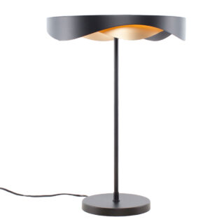 Moderne Tafellamp Ascoli Rond Diameter 36 Cm 50 Cm Hoog Zwart Goud 25w Led Met Snoerdimmer 17