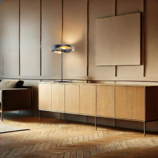 Moderne Tafellamp Ascoli Rond Diameter 36 Cm 50 Cm Hoog Zwart Goud 25w Led Met Snoerdimmer 3